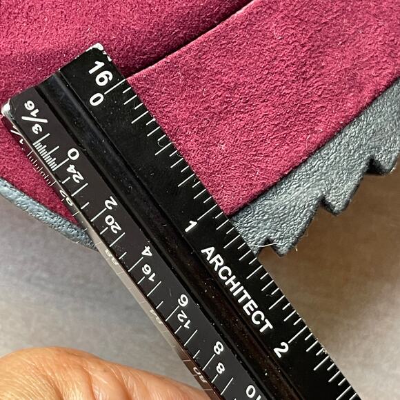 Forever 21 Womens Size 8.5 Heels Wine Faux Suede Peep Toe Platform Stilleto New - Picture 9 of 13